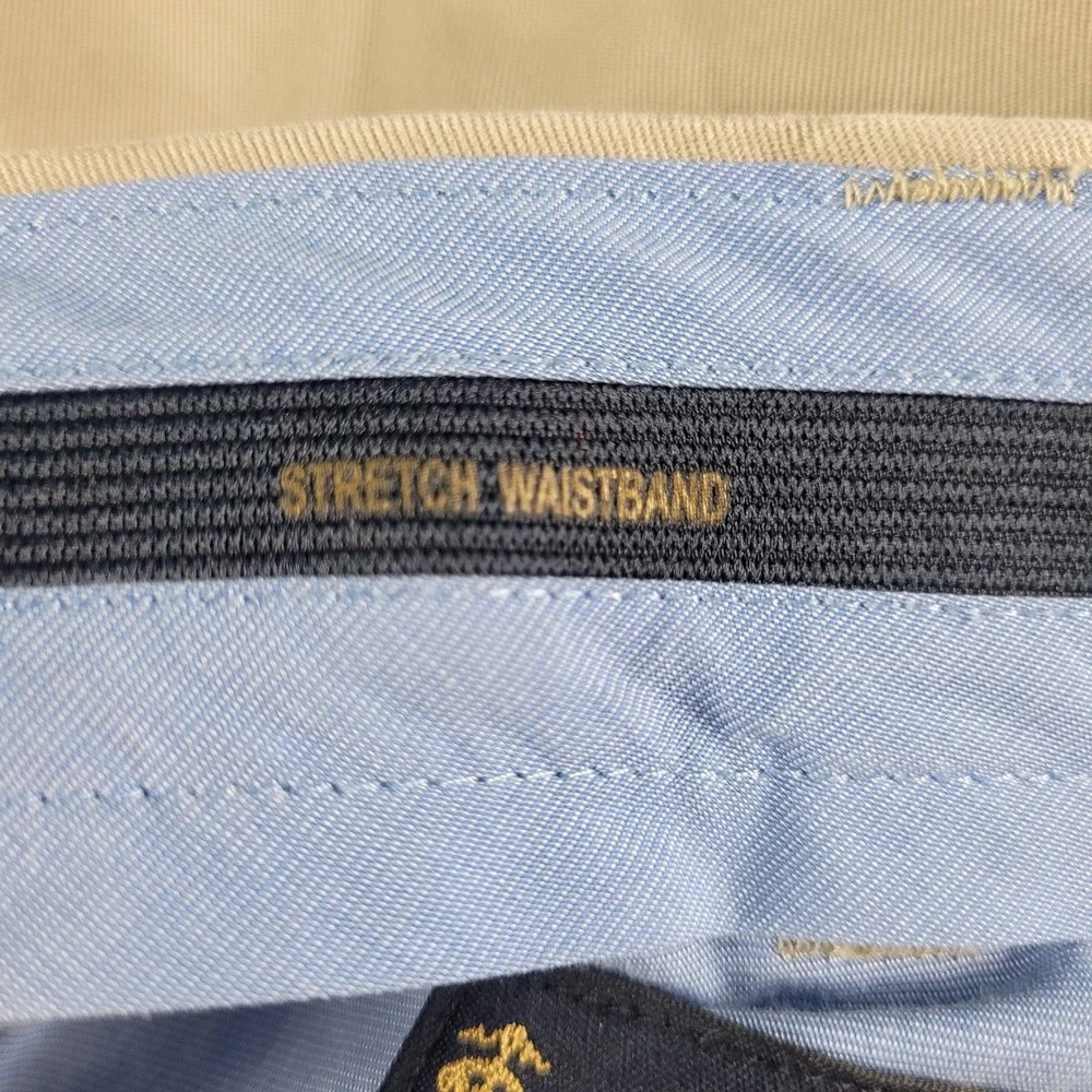 Brooks Brothers Clark Fit Pants 35x31 Beige Light Weight Advantage Chino Stretch